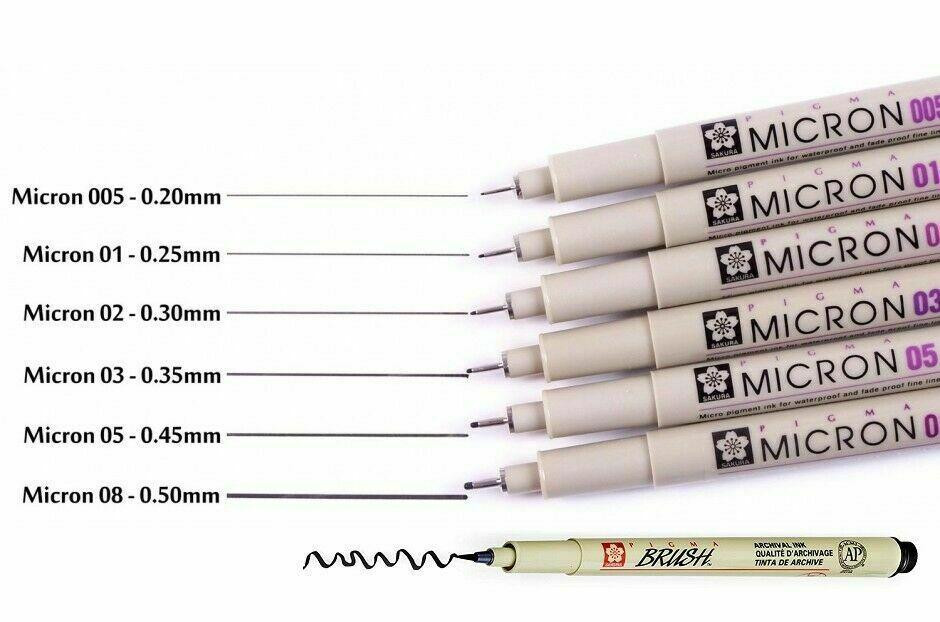 Набір лінерів PIGMA MICRON 6шт + 1 лінер-пензель Pigma Brush + PIGMA Micron PN В ПОДАРУНОК Sakura Київ - фото 5