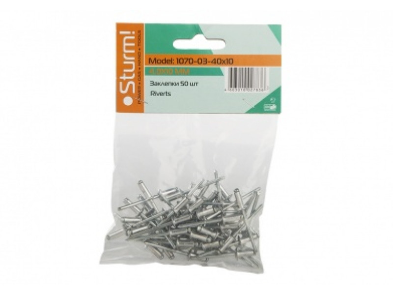 Заклепки нерж 4,0x10 мм 50 шт. Sturm 1070-03-40X10 (читать описание) Ровно - изображение 1