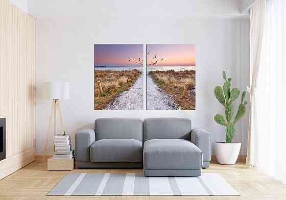 Модульная картина в гостиную / спальню Пляж  TLV-2_007 90x132  см Киев