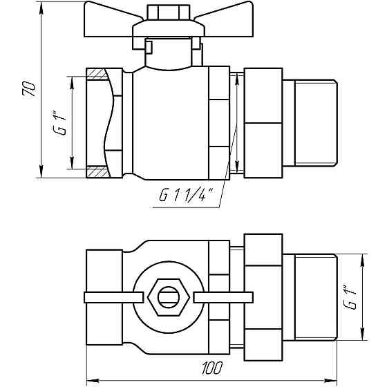 Кран кульовий прямий з американкою ARCO 1″ SENA 154105 (000017426) Київ