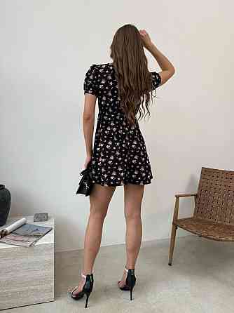 Жіноче легке романтичне мініплаття у квітковий принт турецький софт Чорний, 46/48 Одеса