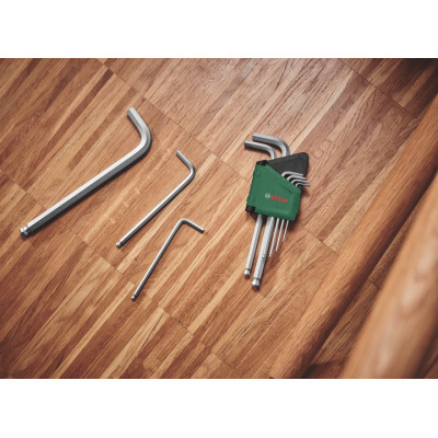 Ключ Bosch шестигранный, набор 9шт, шаровидный наконечник, 1.5-10мм, CrV (1.600.A03.2V1) Винница - изображение 2