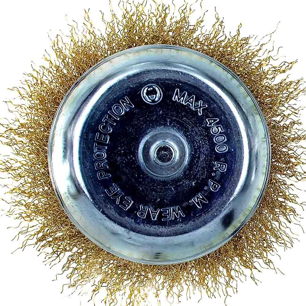 Щітка дротяна чашеподібна Ø100мм хвостовик Ø6мм (латунированная) SIGMA (9015101) Рівне - фото 7