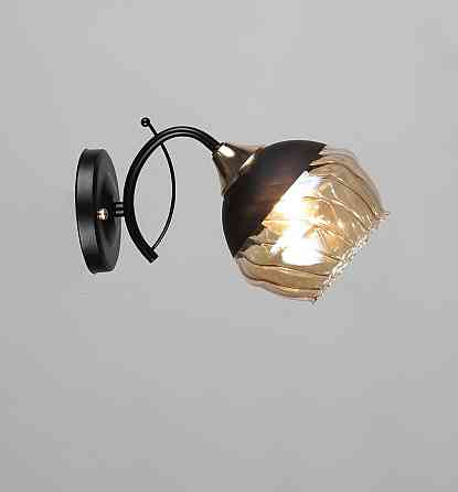 Бра настінне VALESO A3617/1W скляний плафон E27 Чорний + Золото Коломия