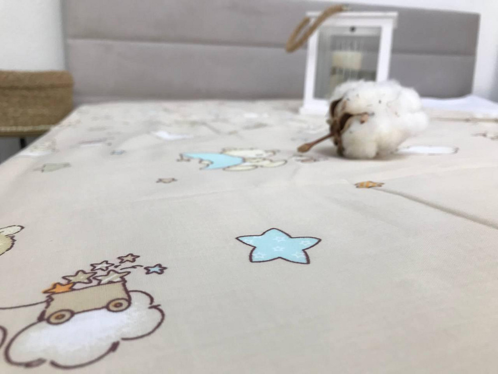 Наволочка Ecotton 40х60 натуральна із бавовни сіра полоса із зірками Коломия - фото 4