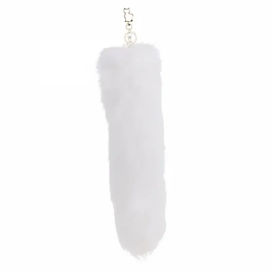 Металева анальна пробка Лисячий хвіст LOCKINK SEVANDA White Fox-Tail Anal Pear-shape Plug Львів