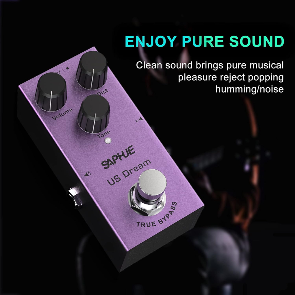 Педаль эффектов Saphue US Dream для электрогитары, педаль Distortion, True Bypass, металлический корпус, 9 В Киев - изображение 3