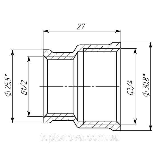 Муфта редукційна 3/4| х1/2" ВВ латунна LM431S OPTIMUM Чернівці