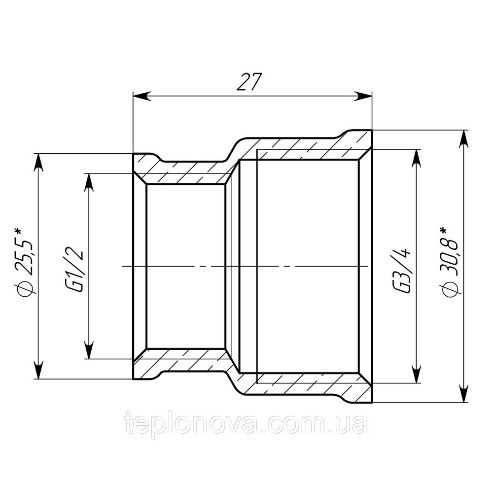 Муфта редукційна 3/4| х1/2" ВВ латунна LM431S OPTIMUM Чернівці - фото 4