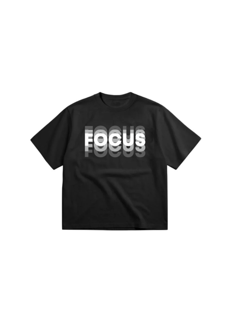 Футболка FOCUS — чорна футболка з мінімальним принтом M Чернівці - фото 1