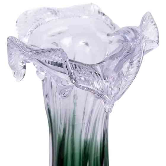 Фігурна зелена ваза для квітів 20 см Київ