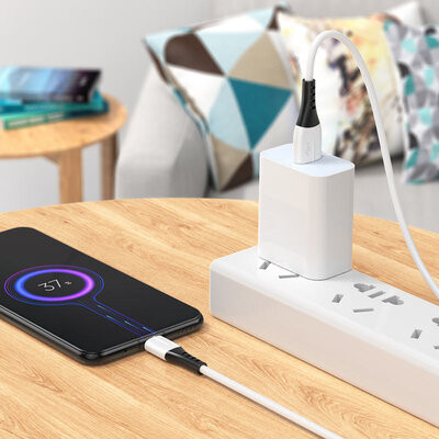 Кабель HOCO X82 USB to Micro 2.4A, 1m, silicone, silicone connectors, White (6931474768568) Киев - изображение 2