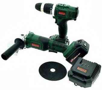 SR-036 Акумуляторний набір: УШМ болгарка 125 мм + дриль-шуруповерт 24 В з 2 акумуляторами та кейсом Одеса