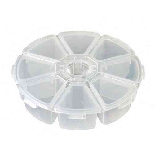 Коробка органайзер кейс для снастей бісеру круглий 100х25 мм 8 комірок Вінниця