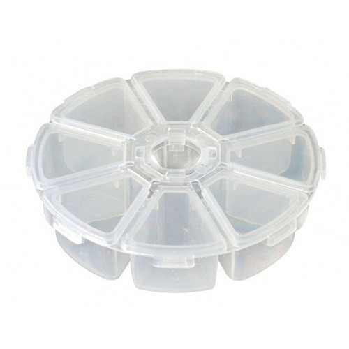 Коробка органайзер кейс для снастей бісеру круглий 100х25 мм 8 комірок Вінниця - фото 1