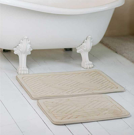 Набор ковриков для ванной/туалета фланелевый Lovely Svi 2шт: 50 x 80 см + 40 x 60 x 1.5 см Бежевый (191125) Киев - изображение 1
