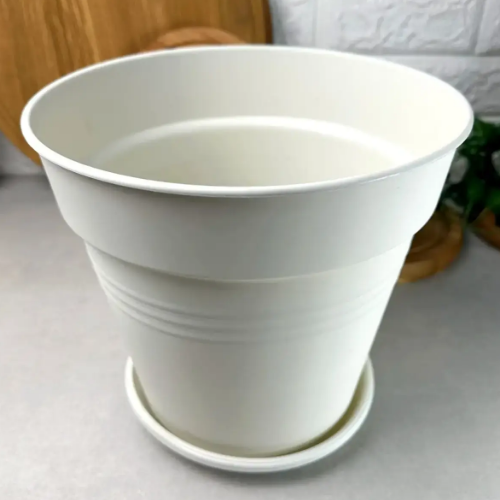 Вазон Глорія з підставкою 14,5*14см біла троянда Алеана Житомир - фото 2