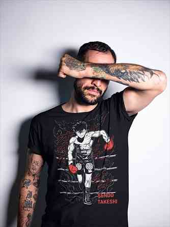 Футболка аниме Хаджиме Но Іппо Боксинг оверсайз (S/M/L) Черний AnimeJ0278 Днепр