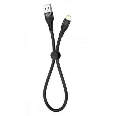 Дата кабель USB 2.0 AM to Lightning 0.25m 2.4A black XO (XO-NB179-025-BK) Вінниця