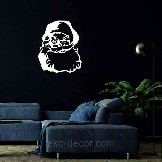 Декоративное настенное Панно «Дед Мороз», Декор на стену 50*48 см, Белый Киев