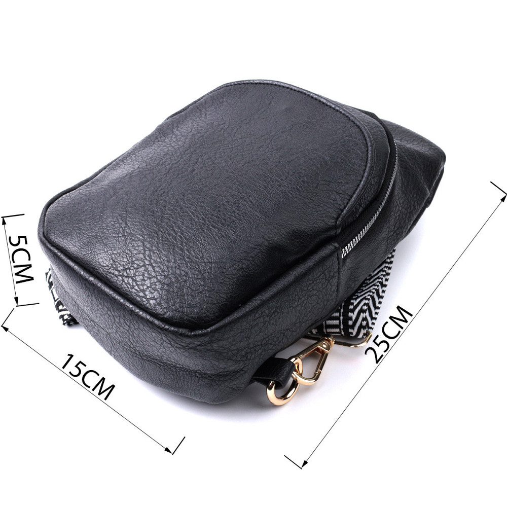 Сумка для женщин через плечо из экокожи с акцентом на текстильную лямку Vintage 22781 Черный Киев - изображение 3