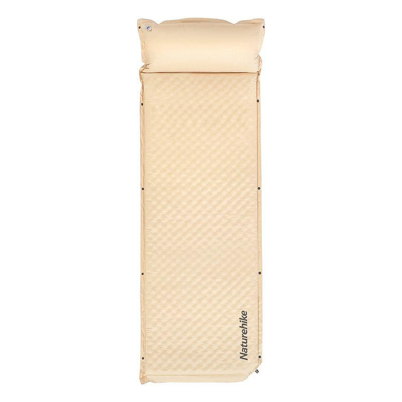 Матрац туристичний із подушкою, самонадувний одномісний Naturehike CNK2300DZ014, 192x65x3 см, бежевий Київ - фото 1