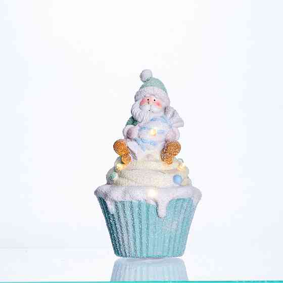 Светящаяся фигурка Санта-Клауса на кексе 17.5 см Киев