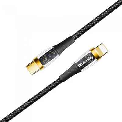Дата кабель USB-C to Lightning 1.2m 3A 27W black ColorWay (CW-CBPDCL057-BK) Вінниця