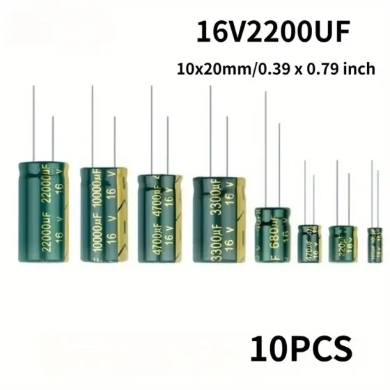 Набор алюминиевых конденсаторов 2200 мкФ 16 В, 10 шт Киев