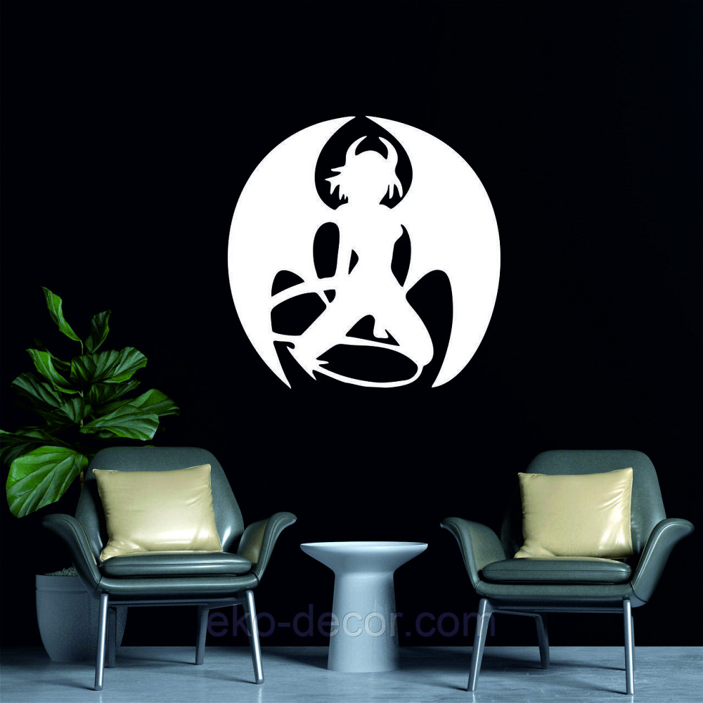 Декоративное настенное Панно «Дьяволица», Декор на стену 90*90 см, Белый Киев - изображение 3