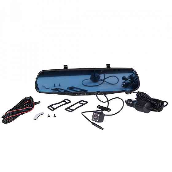 Відеореєстратор-дзеркало NC-2250 з камерою заднього виду і датчиком удару, чорний Київ