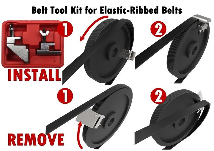 Набір пристосувань для зняття / установки гнучких поліклинових ременів, 2пр., в кейсі Одеса - фото 2