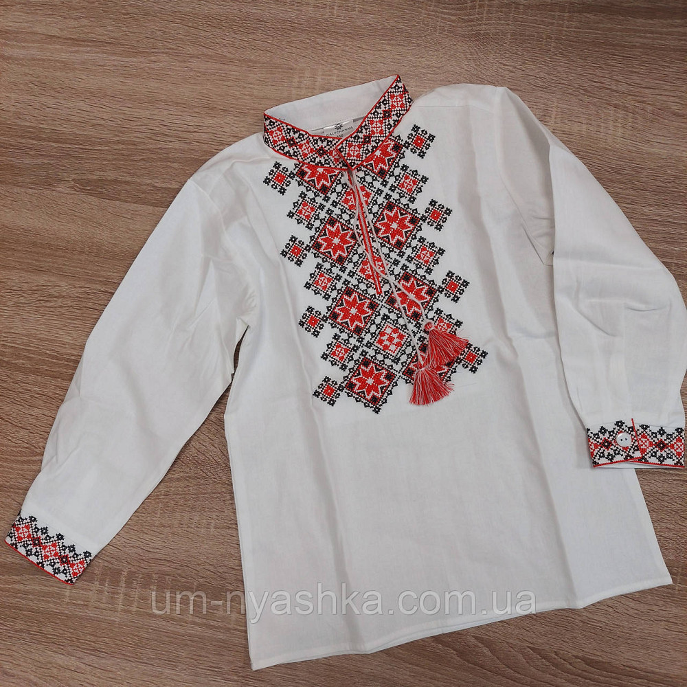 Вишиванка для хлопчика натуральна тканина "Марік" синя 110-164 Кривий Ріг - фото 4