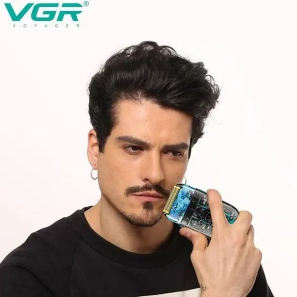 Аккумуляторная электробритва VGR V-352 для мужчин, сетчатая система, IPX5, LED-дисплей, 120 мин автономии Одесса - изображение 13