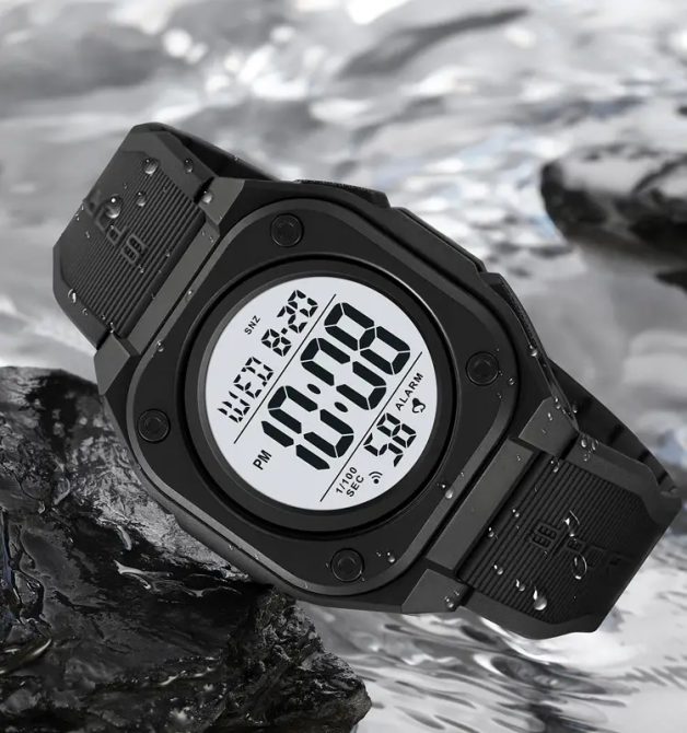 Часы мужские наручные спортивные Skmei 2160 (Черный с белым циферблатом) Винница - изображение 6