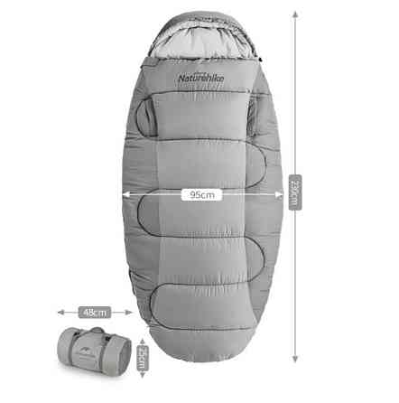 Спальний мішок овальний Naturehike PS200 NH20MSD03, правий, сірий Київ