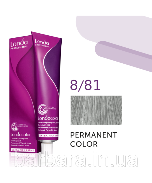Краска для волос Londa Сolor Permanent Professional 8/81 светлый блонд жемчужно-пепельный Киев - изображение 1