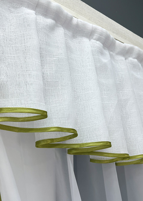 Кухонний комплект VR-Textil № 00к шторки з ламбрекеном білий 200х170 см (59-985) Київ - фото 5