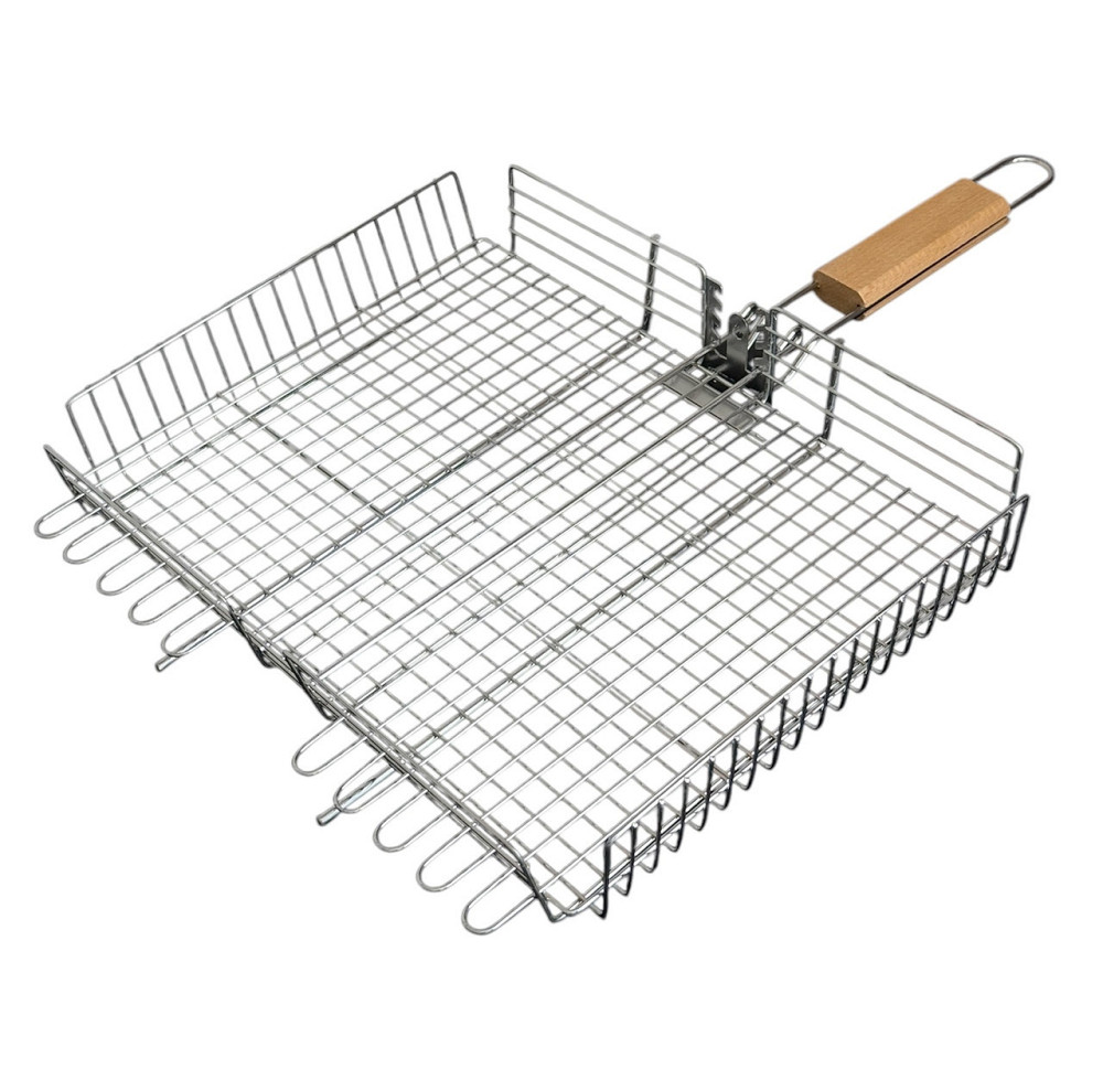 Решетка-гриль UNIQUE: 30x24x6 см, нержавеющая сталь, деревянная ручка — для ваших идеальных пикников Одесса - изображение 3