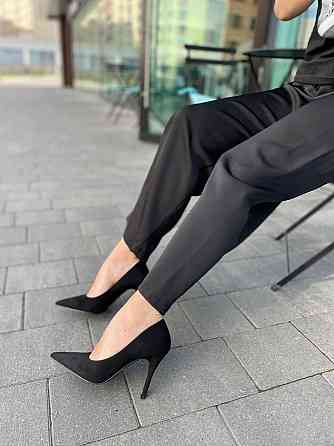 Q&Q Туфлі на підборах жіночі зі штучної замші весна-осінь демісезонні чорні QQ18-1 р. 36-41 Коломия