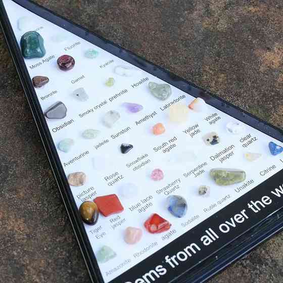 Коллекционный набор натурального полудрагоценного камня в коробке – 36 штук. Уцена, Трещина на крышке Киев