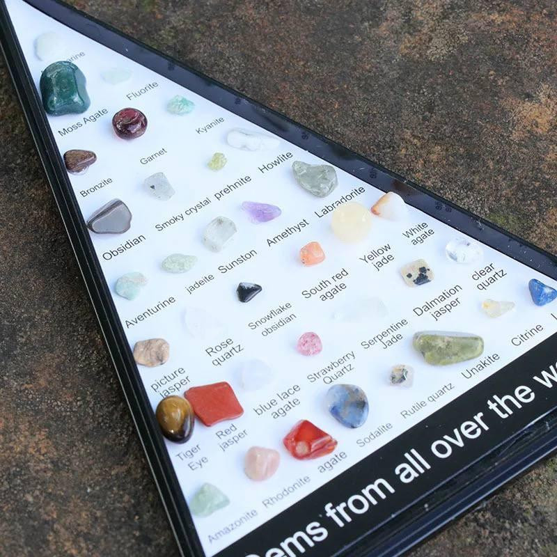 Коллекционный набор натурального полудрагоценного камня в коробке – 36 штук. Уцена, Трещина на крышке Киев - изображение 5