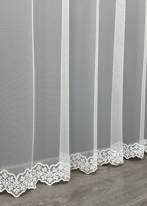Тюль VR-Textil 1798т Грек-сітка з вишивкою та люрексом колір Білий 300х270 см (40-634) Київ - фото 8