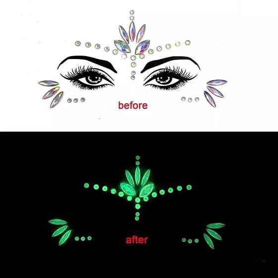 Камені стрази для обличчя фосфорні one size різнобарвний Київ