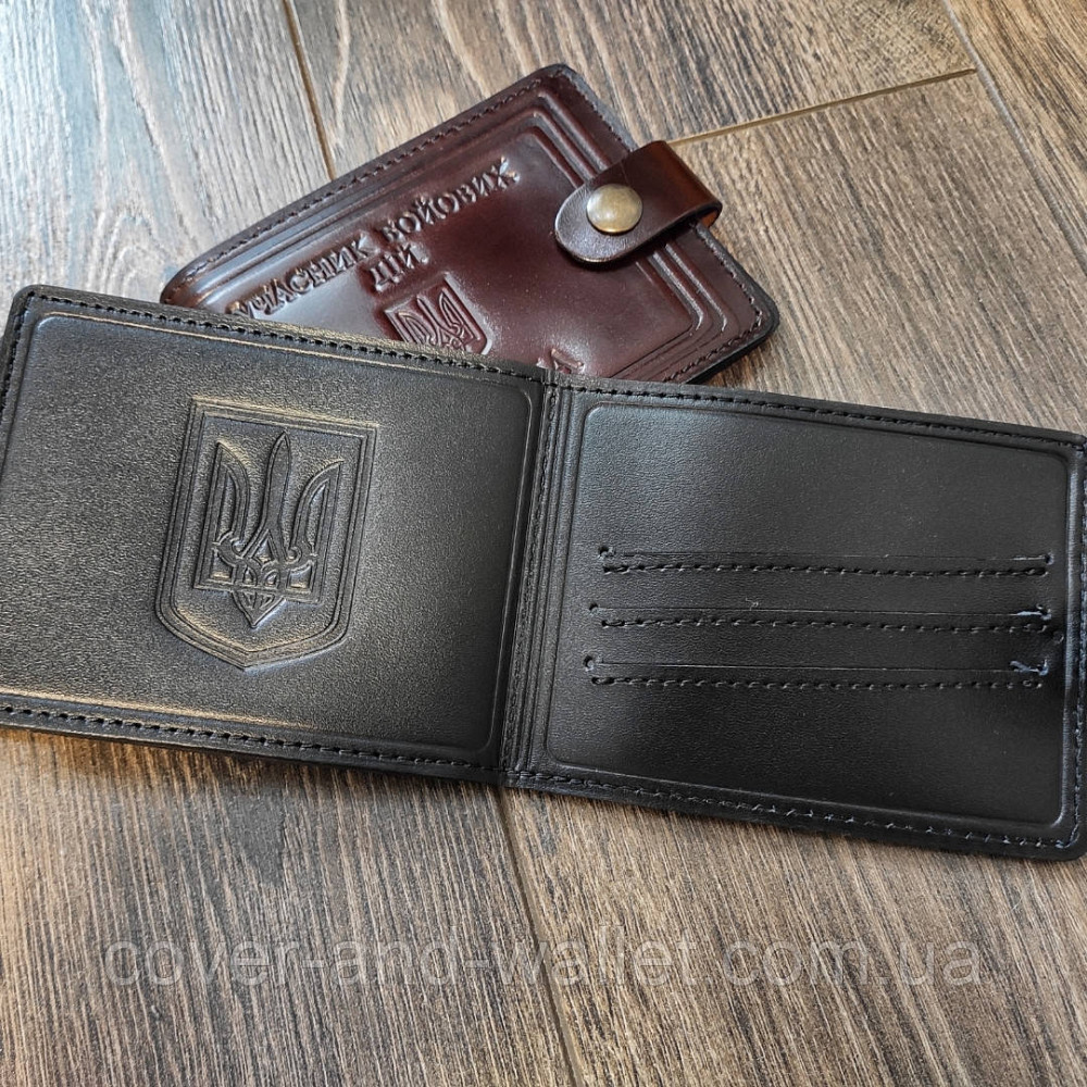 Обкладинка "Учасника бойових дій" з відділами для пластикових карток на кнопці Київ - фото 5