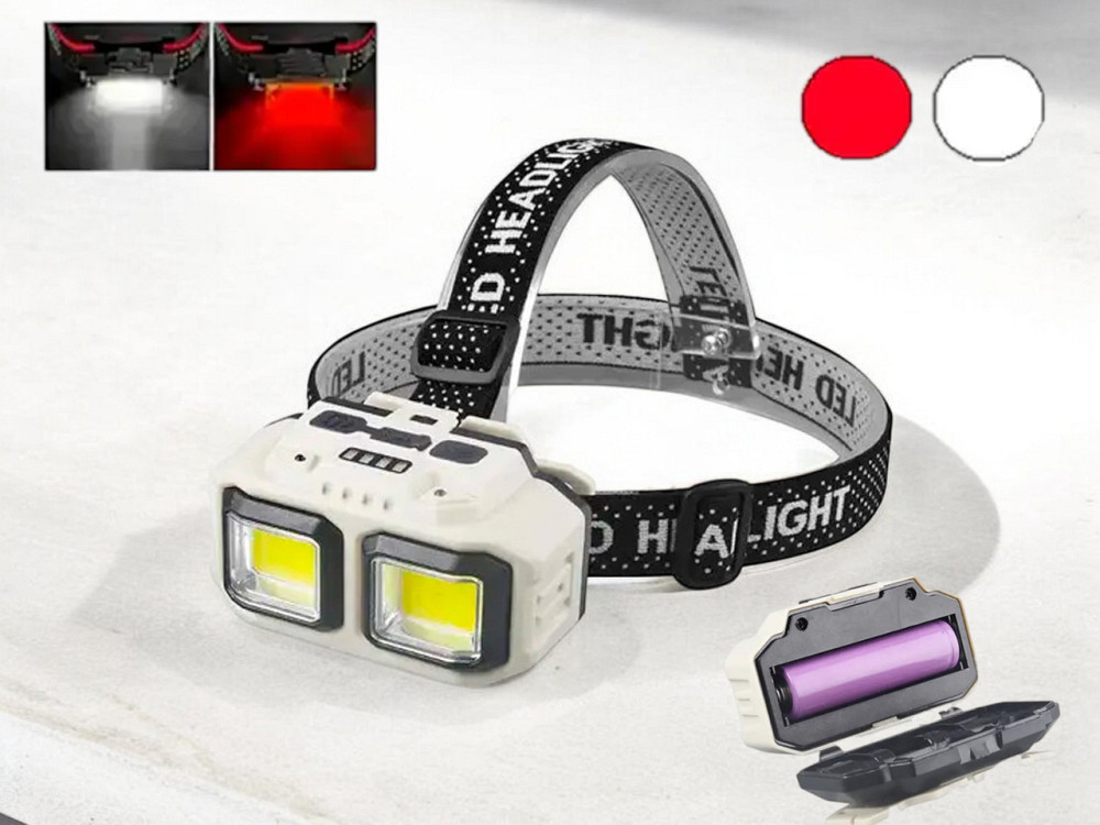 Ліхтар налобний потужний зі змінним аккумулятором ЛЕД 4 режими Одеса - фото 11