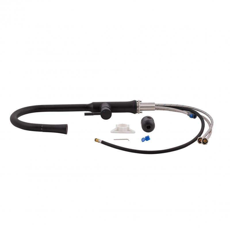 Смеситель для кухни Qtap Baruska с выдвижным изливом, нержавейка QTBAR9137103UB Black Matt Харьков - изображение 8