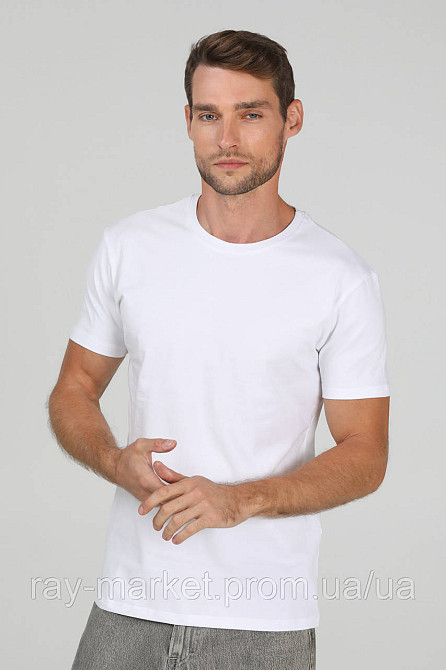 Футболка базова Ray Premium Fit чоловіча біла (U0102-White) M Київ - фото 1