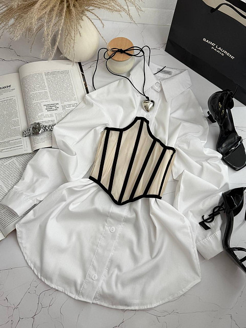 Стильный женский корсет из сетки. Бежевый, L/XL Одесса - изображение 3