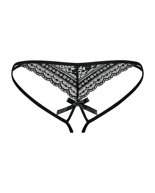 Жіночі стрінги - Obsessive Picantina Crotchless Thong Black - L/XL Sex Aura Київ - фото 2